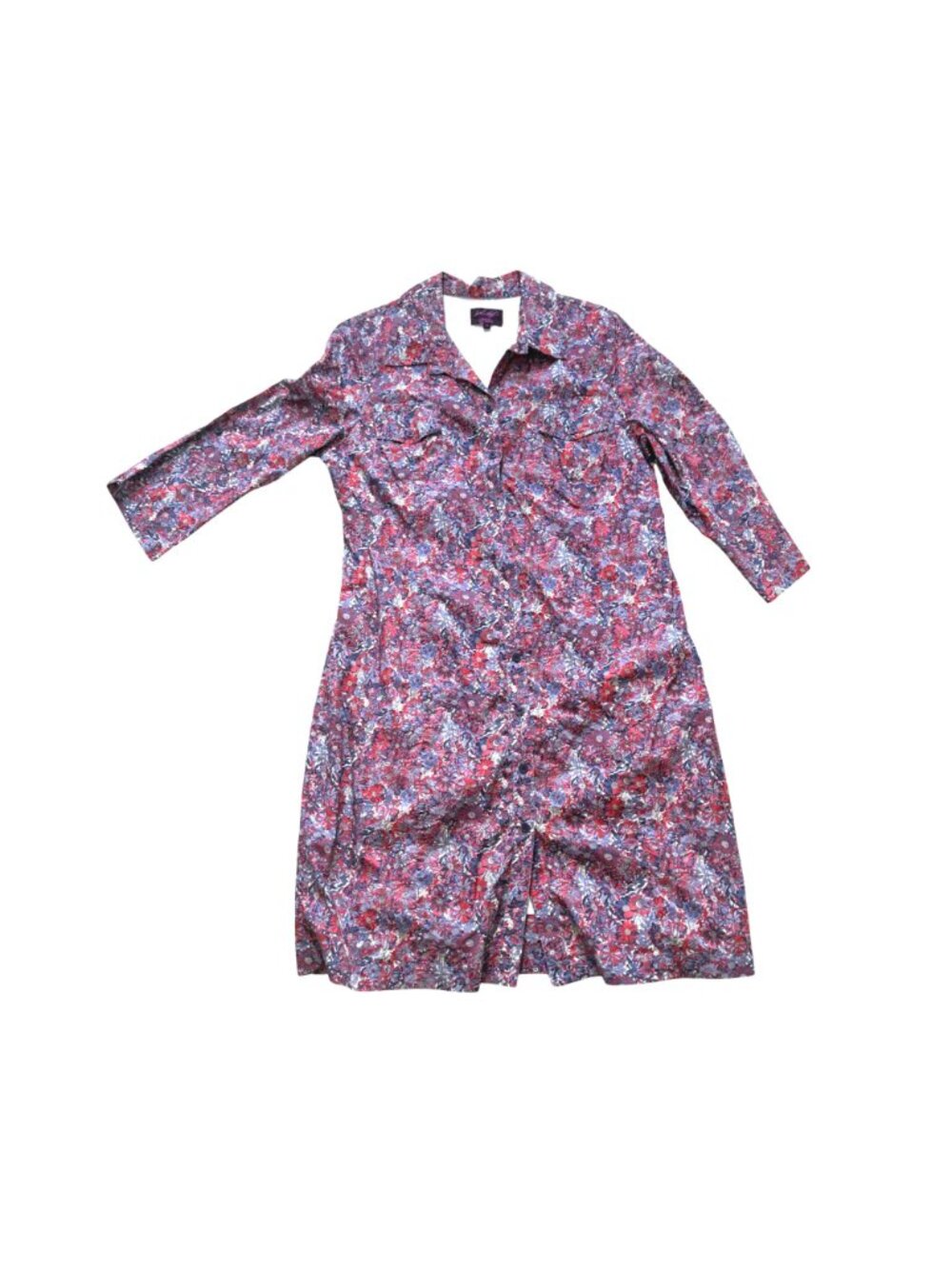 Lord & Taylor Liberty Fabrics Women's Shirt Dress 14 Cottagecore Floral Purple - Picture 3 of 13